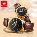 OLEVS Marca de luxo masculino clássico relógio à prova d&#39;água de quartzo pulseira de couro calendário casual negócios moda homem relógio reloj Mujer